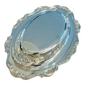 Gorham Heritage YH345 Silverplate Covered Vegetable Serving Dish 12x9 Dust Cover